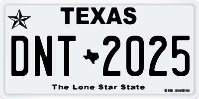 TX license plate DNT2025