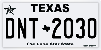 TX license plate DNT2030