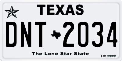 TX license plate DNT2034