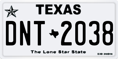 TX license plate DNT2038