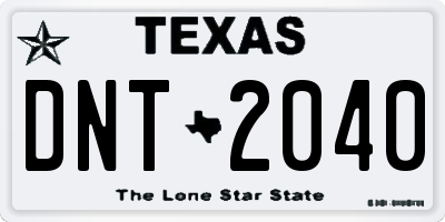 TX license plate DNT2040