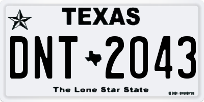 TX license plate DNT2043