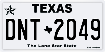TX license plate DNT2049
