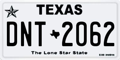 TX license plate DNT2062