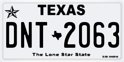 TX license plate DNT2063