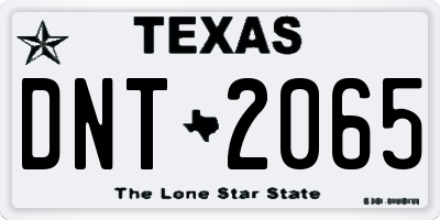 TX license plate DNT2065