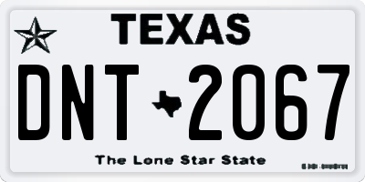 TX license plate DNT2067