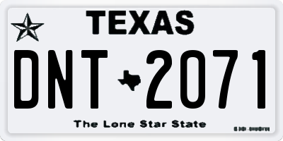 TX license plate DNT2071