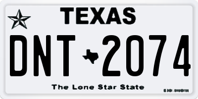 TX license plate DNT2074