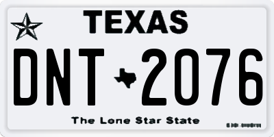 TX license plate DNT2076