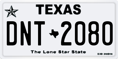 TX license plate DNT2080