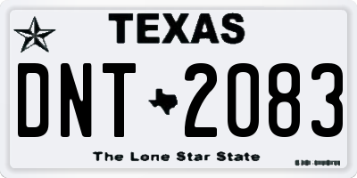 TX license plate DNT2083