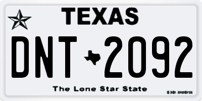 TX license plate DNT2092