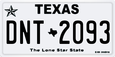 TX license plate DNT2093