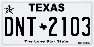 TX license plate DNT2103
