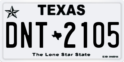 TX license plate DNT2105