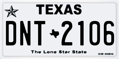TX license plate DNT2106