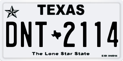 TX license plate DNT2114