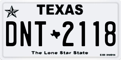 TX license plate DNT2118