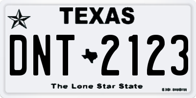 TX license plate DNT2123