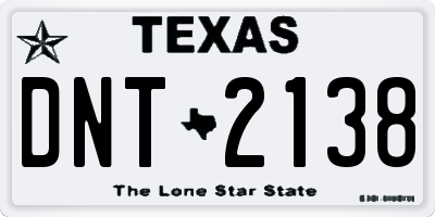 TX license plate DNT2138