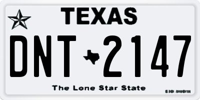 TX license plate DNT2147