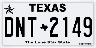 TX license plate DNT2149