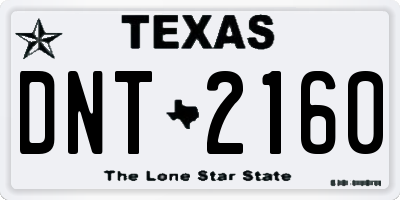 TX license plate DNT2160