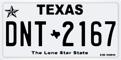 TX license plate DNT2167