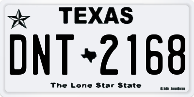 TX license plate DNT2168