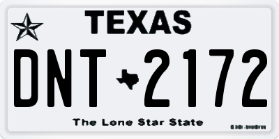 TX license plate DNT2172