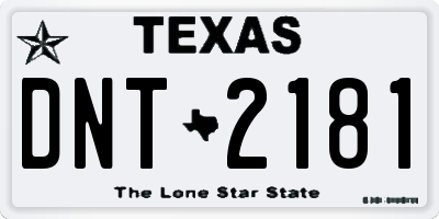 TX license plate DNT2181