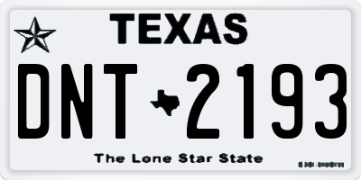 TX license plate DNT2193
