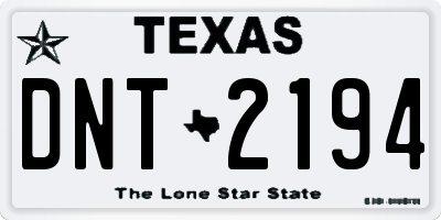 TX license plate DNT2194