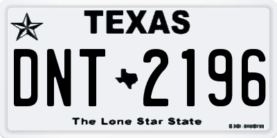 TX license plate DNT2196