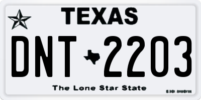 TX license plate DNT2203