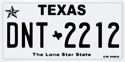 TX license plate DNT2212
