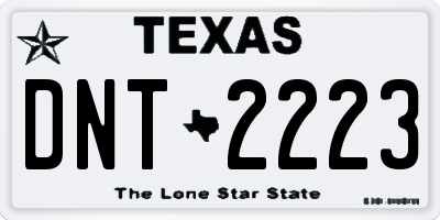 TX license plate DNT2223