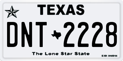 TX license plate DNT2228