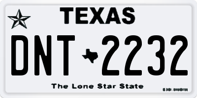 TX license plate DNT2232