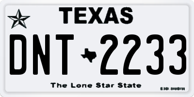TX license plate DNT2233