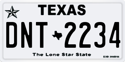 TX license plate DNT2234