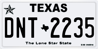 TX license plate DNT2235