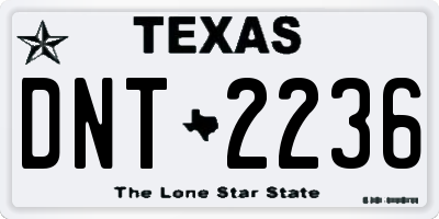 TX license plate DNT2236