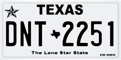 TX license plate DNT2251