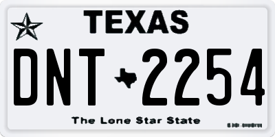 TX license plate DNT2254