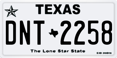 TX license plate DNT2258