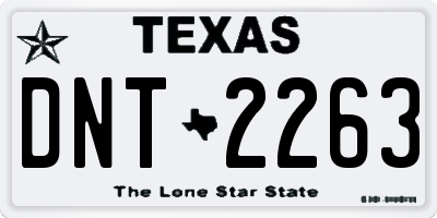 TX license plate DNT2263