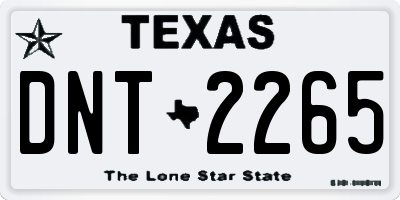 TX license plate DNT2265