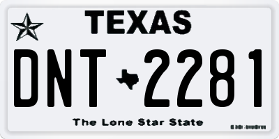 TX license plate DNT2281